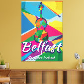 ベルファスト，北アイルランドのヴィンテージ旅行ポスター キャンバスプリント (インサイチュ (リビング))