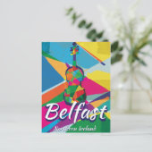 ベルファスト，北アイルランドのヴィンテージ旅行ポスター ポストカード (スタンド正面)