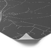 ベルファスト、北アイルランド (黒地に白) ポスター (角)