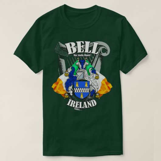 ベルファミリー名EnglishとIrish Tシャツ (デザイン正面)