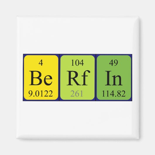 ベルフィン周期表名磁石 マグネット (正面)