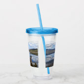 ベルフィールド湖の雲が静かな水 アクリルタンブラー (左)