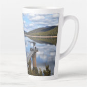 ベルフィールド湖の雲が静かな水 カフェラテマグ (右)