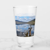 ベルフィールド湖の雲が静かな水 タンブラーグラス (裏面)