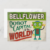 ベルフラワーカリフォルニアロボット – おもしろいヴィンテージ ポストカード (正面/裏面)