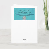 ベルフラワーバーガンディーレッドアートノートカード カード (裏面)