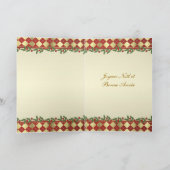 ベルフランスのとホリー付きクリスマスカード シーズンカード (内部)