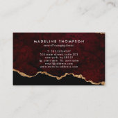 ベルベエレガントットブルゴーニュ赤大理石アゲイト 名刺 (裏面)