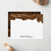 ベルベエレガントットラスト金ゴールドマーブルアゲテゲード ノートカード (正面/裏面インサイチュ)