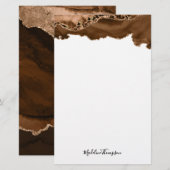 ベルベエレガントットラスト金ゴールドマーブルアゲテゲード 便箋 (正面/裏面)