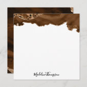 ベルベエレガントットラスト金ゴールド大理石アゲートゲードスクエア ノートカード (正面/裏面)