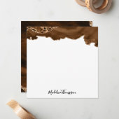 ベルベエレガントットラスト金ゴールド大理石アゲートゲードスクエア ノートカード (正面/裏面インサイチュ)