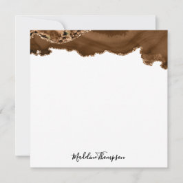 ベルベエレガントットラスト金ゴールド大理石アゲートゲードスクエア ノートカード