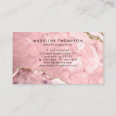 ベルベエレガントット赤面ピンクマーブルアゲテゲード 名刺 (裏面)