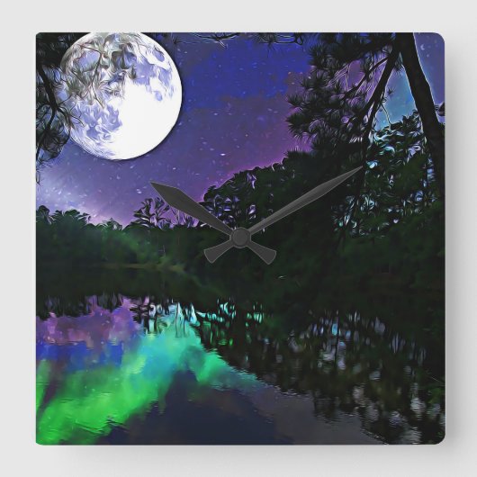 ベルベットの夜 スクエア壁時計 (正面)