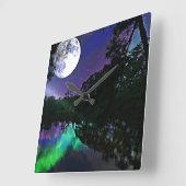 ベルベットの夜 スクエア壁時計 (傾斜)