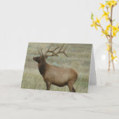 ベルベットの巨大な雄の鹿 カード (黄色い花)