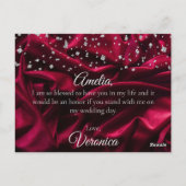 ベルベットの赤い絹は私の花嫁はがき ポストカード (裏面)