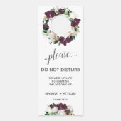 ベルベットはっきりしたマグノリア結婚のゲストは邪魔しない ドアノブサイン (正面)