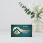 ベルベットアクア金ゴールド実在鍵エステート名刺 名刺 (スタンド正面)