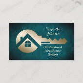 ベルベットアクア金ゴールド実在鍵エステート名刺 名刺 (正面)