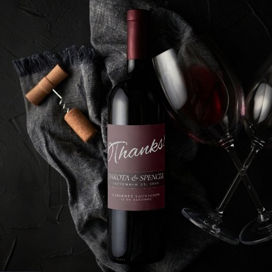 ベルベットグランジワイン | マルーンボルドーメルロ感謝していー ワインラベル