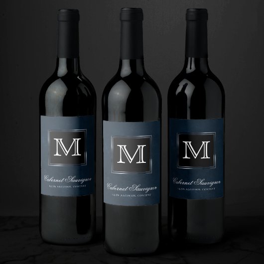 ベルベットグランジ海軍 | 深いサファイアブルーカスタム ワインラベル