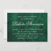 ベルベットグラード |エメラルドグリーン宝石トーングランジ 招待状 (裏面)