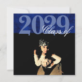 ベルベットグラード |サファイアブルー宝石トーン写真 招待状 (正面)