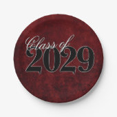 ベルベットグラード | Ruby Red Crimson Jewel グランジ Tone ペーパープレート (正面)