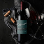 ベルベットティール（緑がかった色） グランジ | 深いエメラルドグリーンサンキューユー ワインラベル