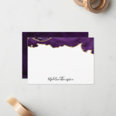 ベルベットパプル金ゴールドゲートGeodeスクリプトタイポグラフィ2 ノートカード (正面/裏面インサイチュ)