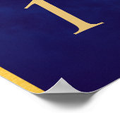 ベルベットパープルゴールドフェアリーテイルテーブルナンバーキュート ポスター (角)