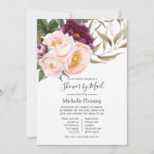 ベルベットプラム&ピーチベビーまたはブライダルシャワーバイメール 招待状 (正面)