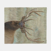 ベルベットヘッドショットのE10ブルエルク フリースブランケット (正面(横))