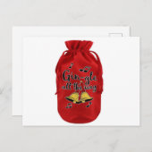 ベルベットボトルバッグ、ベルベットワインバッグプロモーションバッグ ポストカード (正面/裏面)