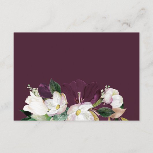 ベルベットマグノリアシックモダンウェディングレセプション エンクロージャーカード (裏面)