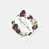 ベルベットマグノリアリース結婚プラム スタンダードカクテルナプキン (角)
