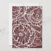 ベルベットレッドと白いラインアートのケシの花 招待状 (裏面)