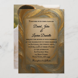 ベルベット合金フォト結婚式招待状 招待状