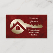 ベルベット緋色金ゴールド実在鍵エステート名刺 名刺 (正面)