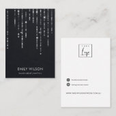 ベルベット黒紐灯スタッドイヤリングディスプレイ 名刺 (正面/裏面)