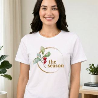 ベルベット・キャンバスのクリスマスTシャツ: セイヨウナナカマドの実 トライブレンドＴシャツ