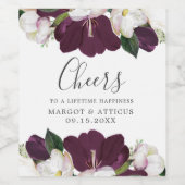 ベルベット・マグノリア |結婚の「パーソナライズされた応援」 ワインラベル (シングルラベル)