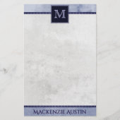 ベルベティインディゴダマスク | ミッドナイトグランジバロック 便箋 (正面)