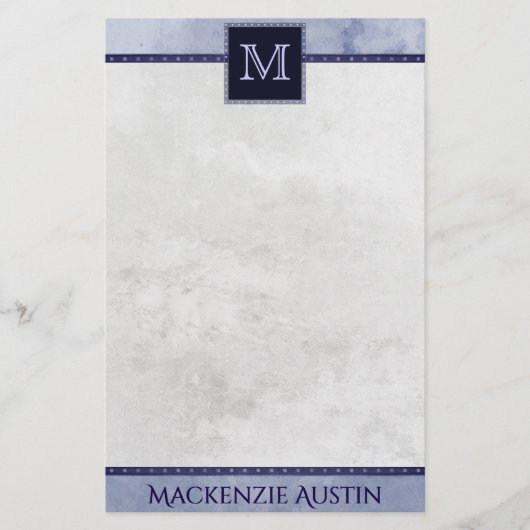 ベルベティインディゴダマスク | ミッドナイトグランジバロック 便箋 (正面)