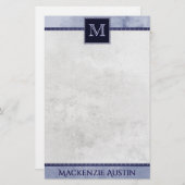 ベルベティインディゴダマスク | ミッドナイトグランジバロック 便箋 (正面/裏面)