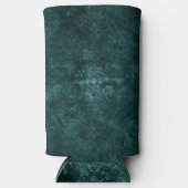 ベルベティティール(緑がかった色)ダマスク |ダークグリーングランジバロック スリム缶クーラー (正面)