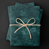 ベルベティティール(緑がかった色)ダマスク |ダークグリーングランジバロック ラッピングペーパーシート