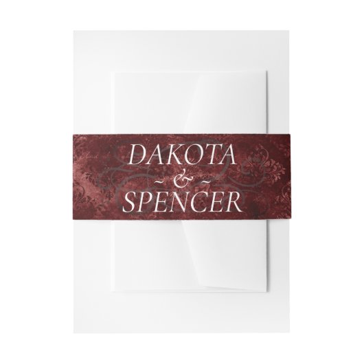 ベルベティヘンナダマスク | クリムゾンレッドグランジバロック 招待状ベリーバンド (正面例)